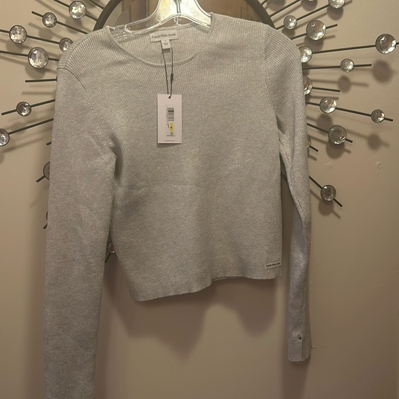 Silver Kevin Klein sweater with glitter size medium - Picture 1 of 3